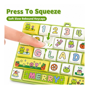 Promotional Keyboard Fidget Toy Cartoon Press Button Clicker Stress Relief With 26 <b>Key</b> Layout Bag Pendant For Kids - Product Image 4
