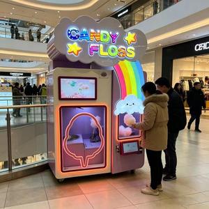 New Commercial Digital Automatic Cotton <b>Candy</b> Vending Machine <b>Rainbow</b> Design <b>Candy</b> Floss Maker with Touch Screen - Product Image 5
