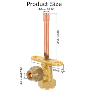 Chất Lượng Cao Ngoài Trời Brass Điều Hòa Không Khí Các Bộ Phận 1/4 Điện \ "3/8 \" 1/2 \ "<span class=keywords><strong>5</strong></span>/8 \" Đồng Chia Dịch Vụ Van L Uốn Cong Khí Dừng Cho - Product Image 2