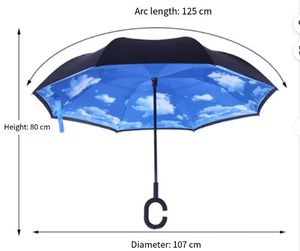 Customized Rose-shaped flower inverted handle C-shaped handle windproof <b>umbrella</b> Double-layer sun protection car <b>umbrella</b> - Product Image 3