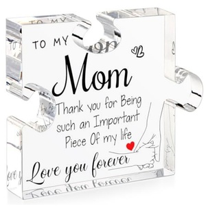 Plaque personnalisée en acrylique gravée pour maman, bloc acrylique en forme de puzzle, ornement pour ma maman, décoration de table, fabricant dropshipping - Product Image 6