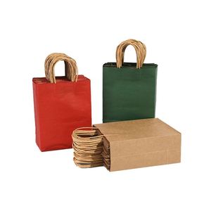 Sac en papier kraft avec poignée, personnalisable, durable, recyclable, pour cadeaux de mariage, petits emballages, faveurs de fête, impression de logo, à prix abordable - Product Image 4