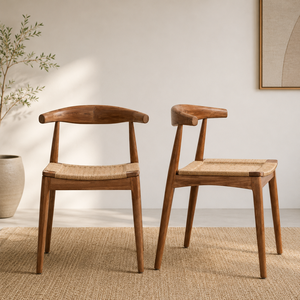 Chaise de salle à manger ergonomique Barry avec assise en teck tressé - Design moderne pour une utilisation en extérieur dans les hôtels, les parcs et les appartements - Product Image 5