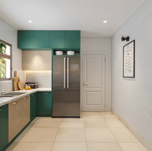 Ensemble de meubles de cuisine en L sur mesure de luxe pour toute la maison, design moderne, en contreplaqué et mélaminé, avec poubelle extractible - Product Image 2