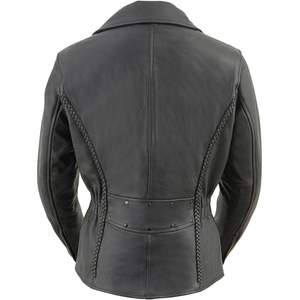 2025 <b>Women's</b> Classic Premium Leather Motorcycle MC Style <b>Racing</b> <b>Jacket</b> - Product Image 3
