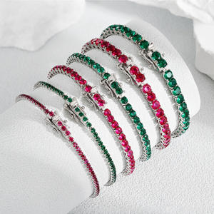 Bracciale Unisex 2mm 925 in argento Sterling singola fila 5A Cubic zircone bracciale Tennis <span class=keywords><strong>uomo</strong></span> <span class=keywords><strong>e</strong></span> donna Hip Hop Full Row Diamond - Product Image 2