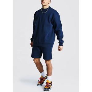 men's navy color short set wholesale custom design two piece shorts set - Product Image 4