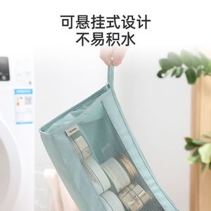 Travel <b>Toiletry</b> Bag 26x8x15cm Hook Type Mesh Transparent Canvas Minimalist Multifunction Large Capacity Bathroom <b>Storage</b> - Product Image 2