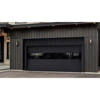 Porte de garage sectionnelle automatique à rupture de pont thermique en aluminium noir, double porte de garage pour villa