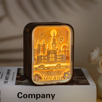 Lampe en bois sculpté, cadres en bois personnalisés, éclairage en bois, lampe de bureau, veilleuse 3D, veilleuse LED USB, décoration intérieure, articles cadeaux de luxe