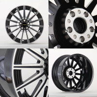 Wheelshome WFM04 Nouvelle jante en alliage d'aluminium forgé à rayons multiples, finition noire usinée, 19 pouces, pour Mercedes Classe C/E/S/GLC