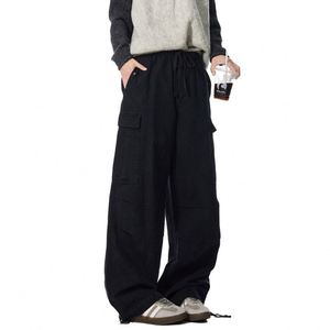 Streetwear poches personnalisé Vintage lavage à l'acide 100% coton adolescents garçons <span class=keywords><strong>pantalon</strong></span> de survêtement hommes noir <span class=keywords><strong>Parachute</strong></span> Cargo <span class=keywords><strong>pantalon</strong></span> - Product Image 5