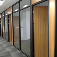 Custom Size Transparent Soundproof Aluminum Office Glass Wall Partition Top Selling for Living Room Home Office Made Guangdong