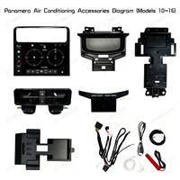 Pour Porsche Panamera 970 2010-2016 ACARDASH Kit 3 pièces : double écran + panneau avant + panneau arrière de climatisation - Accessoires de mise à niveau
