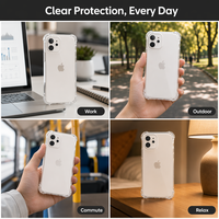 Coque de téléphone souple transparente en TPU avec quatre coins à coussin d'air, découpe précise, antichoc pour IP 15 Pro Max et IP 17 Pro Max