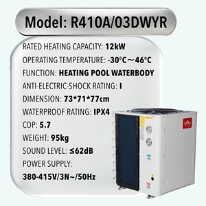Pompe à chaleur pour piscine EVI anti-givre 03DWYR/12kW 380v COP5.7 IPX4 avec échangeur de chaleur en titane-30 ° Chauffe-eau pour piscine et <span class=keywords><strong>spa</strong></span> à démarrage à froid - Product Image 2