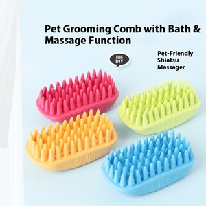 Cepillo de champú para perros para masaje de espalda Cepillo de silicona para ducha de <span class=keywords><strong>curry</strong></span> Hecho de goma - Product Image 2