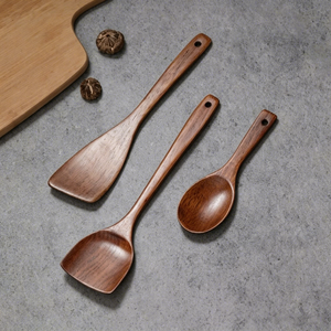 Spatule antiadhésive, Spatule pour sauter les aliments, Spatule ménagère, Ustensiles en bois laqué chêne, Cuillère à frire en bois, Cuillère à riz, Ustensiles de cuisine - Product Image 5