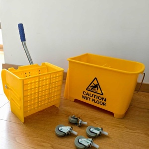 <span class=keywords><strong>Seau</strong></span> de vadrouille <span class=keywords><strong>en</strong></span> plastique à 4 roues facile à déplacer avec roues - Product Image 6