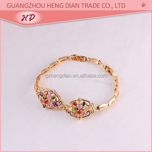 Bracelet tendance en alliage plaqué or, chaîne creuse, multicolore, avec zircon cubique, bijoux élégants pour enfants, pour les fêtes - Product Image 4