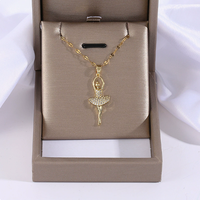 Nouveau Collier de Danseuse Ballerine en Titane pour Filles, Vente en Gros Usine 2026, Pendentif en Acier Inoxydable et Zircon, Populaire
