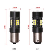 Ampoule LED 1156 BAU15S 1157 BAY15D 3030 21SMD Super Lumineuse T20 7443 7440 pour Clignotant de Voiture, Moto, Feu Arrière et Marche Arrière