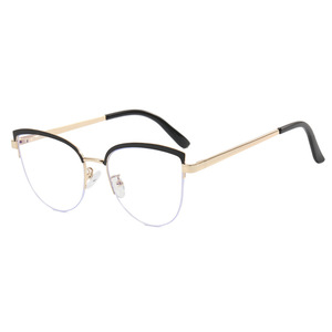Thời trang NỬA KHUNG Cat Eye Glasses đối với phụ nữ 2025 ống kính trong suốt chống ánh sáng màu xanh kính hợp thời trang - Product Image 4