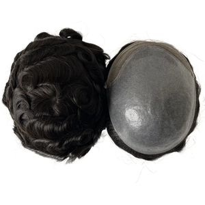 วิกผม toupee ผิวบางพิเศษสำหรับผู้ชายระบบผมเทียมอินเดียเรมีธรรมชาติผมเส้นผมผู้ชายวิกท็อปเปอร์ - Product Image 6