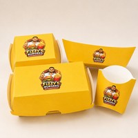 Caja de Embalaje Personalizada con Logotipo para Comida para Llevar, de Papel de Grado Alimenticio, para Restaurante de Comida Rápida, para Hot Dogs, Pollo Frito y Hamburguesas