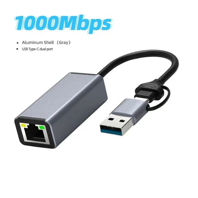 USB C to RJ45 Gigabit LAN (1000Mbps) Network Adapter, Compatible with MacBook/Pro/Air, Surface Pro, Windows 11/10/8/7, Mac OS