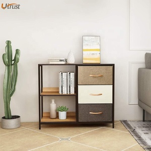 Large Open Storage Shelf <strong>Rustic</strong> Waterproof Wooden Strong Bookcase Steel <strong>Bookshelf</strong> for Small Space with Sturdy Metal Frame - Product Image 5