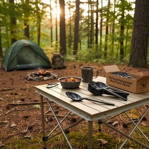 Cucchiaio in Plastica Nera Resistente da 1000 Pezzi per Utensili da Campeggio - Product Image 3