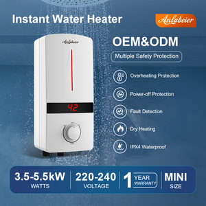 Anlabeier เครื่องทำน้ำร้อนทันที, เครื่องทำน้ำร้อนแสดงอุณหภูมิ LED ใช้ในบ้านแผงควบคุมน้ำร้อนฟังก์ชันหน่วยความจำกล่องพลาสติก - Product Image 4