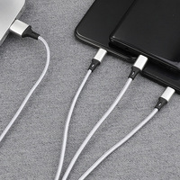 Cables de Carga Trenzados de Nailon 3 en 1 USB-A a Tipo C, Cables de Datos Multifunción, Regalo Promocional