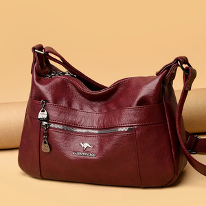 New Trend Ladies Soft PU Leather Large Capacity Diagonal <b>Bag</b> Middle-aged Women Shoulder <b>Bag</b> - Product Image 4