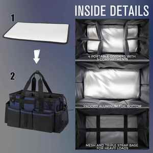 Sac de rangement portable bleu marine avec poignées et bandoulière pour les femmes de ménage - Product Image 4