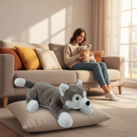 Boneka Anjing Berbobot Berkualitas Tinggi CE, Hadiah untuk Anak, Mainan Sensorik Penghilang Stres, Bantal Peluk