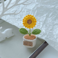 Aimant de réfrigérateur en crochet fait main, motif plante, fleur tricotée mignonne, succulente, autocollant magnétique pour réfrigérateur, décoration bohème pour la maison et la cuisine, fabrication artisanale