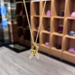 Nouvel ensemble collier et bracelet Abeille Reine de la Planète, Chaîne de clavicule polyvalente et élégante pour femme avec petite abeille haut de gamme - Product Image 2