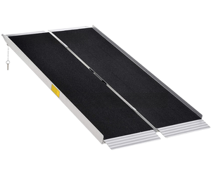 Nueva rampa de aluminio ZAP2511M con plataformas delantera y trasera para sillas de ruedas y motocicletas, de aleación de aluminio. - Product Image 1