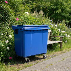 Bidone Blu per Rifiuti da 800 L con Ruote per Uso Esterno - Product Image 3