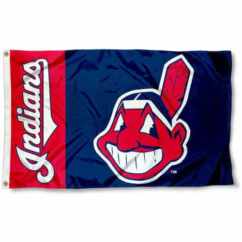 % 100% Polyester Cleveland hintliler _ c _ Logo 3_5 Ft bayrağı cleveland hintliler