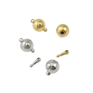 Stainless Steel Spherical <b>Snap</b> Clasp 10mm Gold Silver For <b>Bracelet</b> Making Jewelry Findings Round DIY Components - Product Image 2