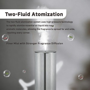 เครื่องกระจายกลิ่นอโรมาแบบไร้น้ำ ควบคุมผ่านแอปอัจฉริยะ ตัวเครื่องอะลูมิเนียม ระบบพ่นละอองสองจุด สำหรับน้ำมันหอมระเหย เหมาะสำหรับโรงแรมและบ้าน - Product Image 5