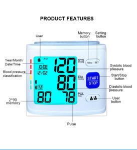 <span class=keywords><strong>Urion</strong></span>-monitor digital de presión arterial U60K, dispositivo recargable para medir la presión arterial en la muñeca - Product Image 3