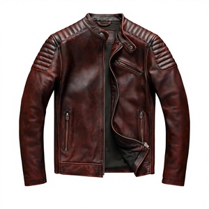 Chaqueta de Cuero y Lona Unisex BS International, Estilo Racer, Cuello Mao, Corte Regular, Ecológica, Alta Comodidad, Cierre Frontal - Product Image 4