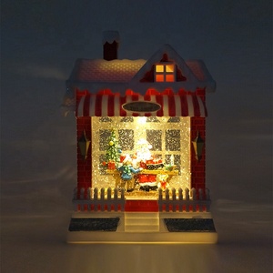 Linterna de Navidad con diseño de casa de dulces, Papá Noel, tienda de juguetes infantiles, decoración navideña, globo de nieve, linterna LED de Navidad - Product Image 5