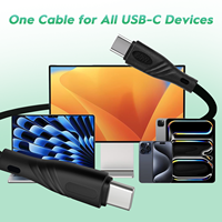 Chargeur rapide universel WISTAR 60W 3A PD double Type-C vers Type-C, câble USB Type-C, câble de charge rapide pour téléphone