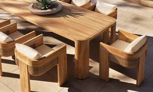 Conjunto de Sofá de Teca Impermeable para Exteriores, Muebles de Jardín Resistentes al Agua, Sofá de Madera Sólida para Patio o Villa - Product Image 5