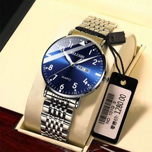 Nouvelle montre à quartz pour homme tendance, lumineuse, étanche, avec bracelet en acier inoxydable, couronne spirale, personnalisable - Product Image 2